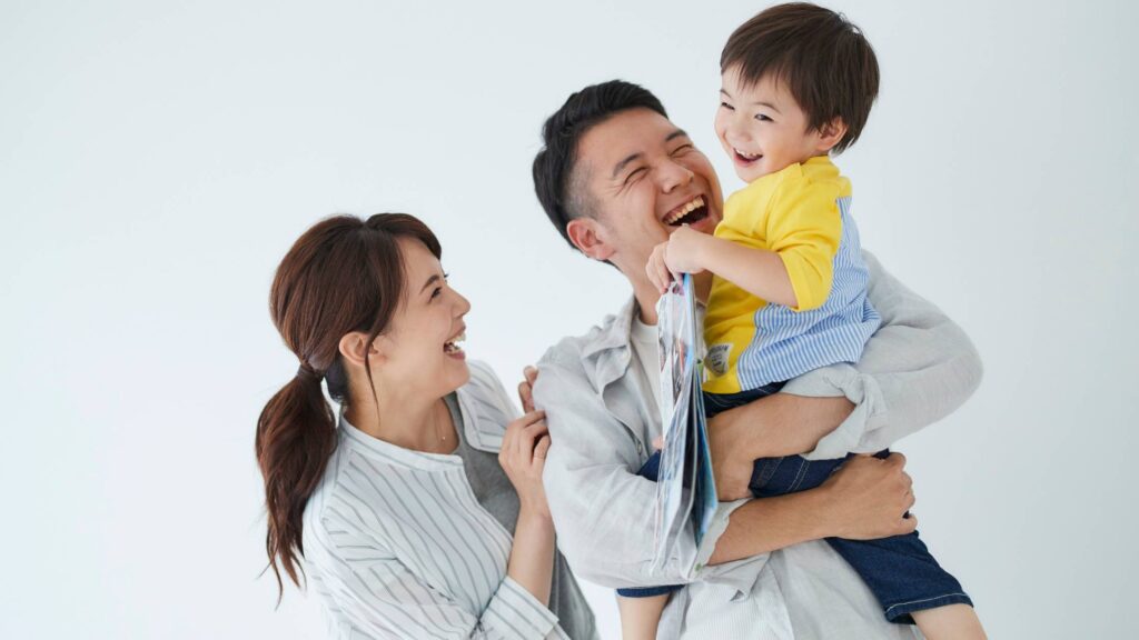 Child with family